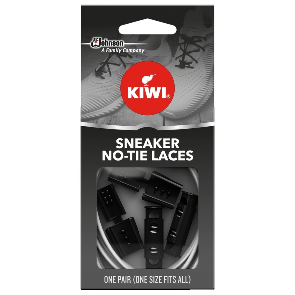 KIWI Sneaker No-Tie Shoe Laces White One Size Fits All 1 Pair